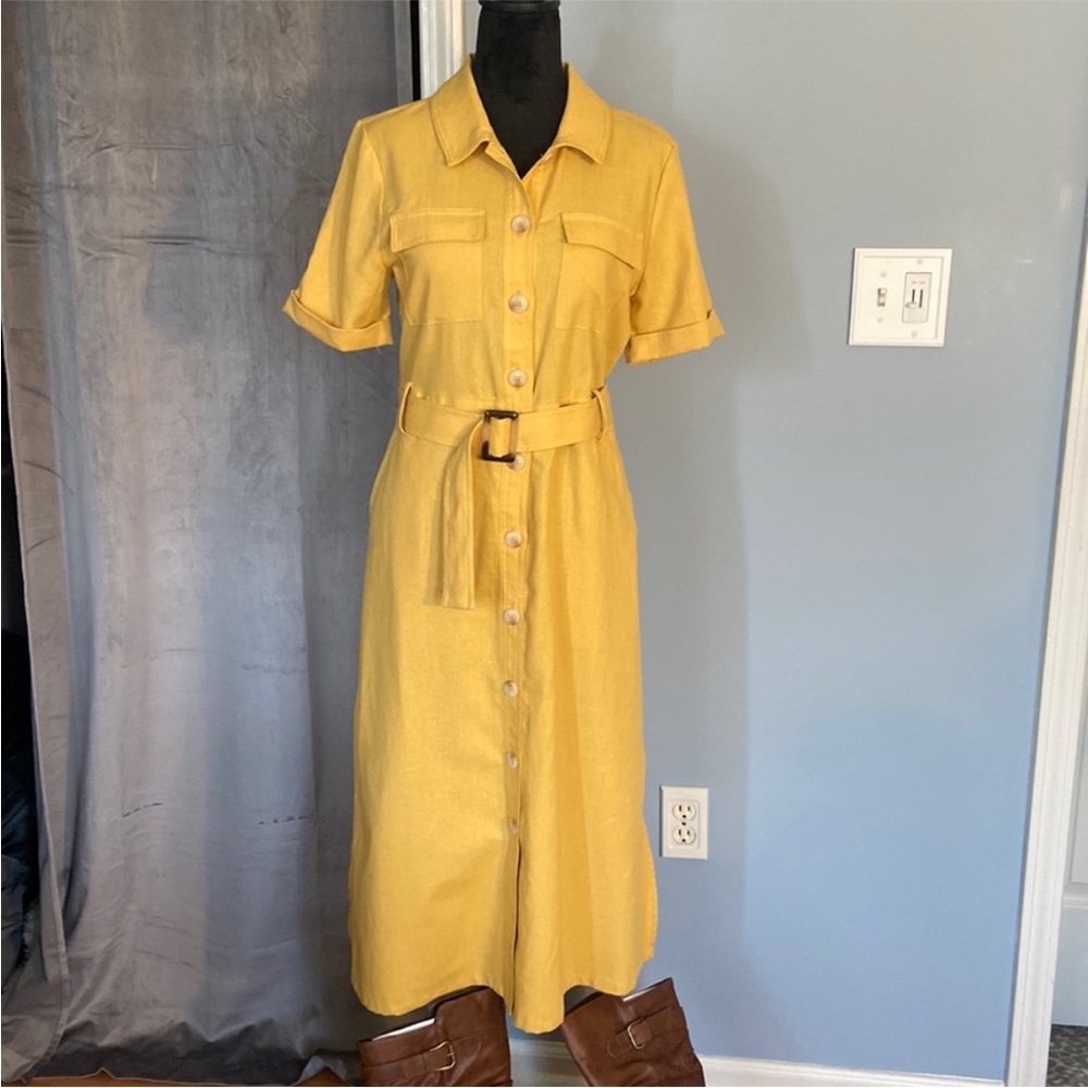 MELLODAY Saffron Belted Midi Dress